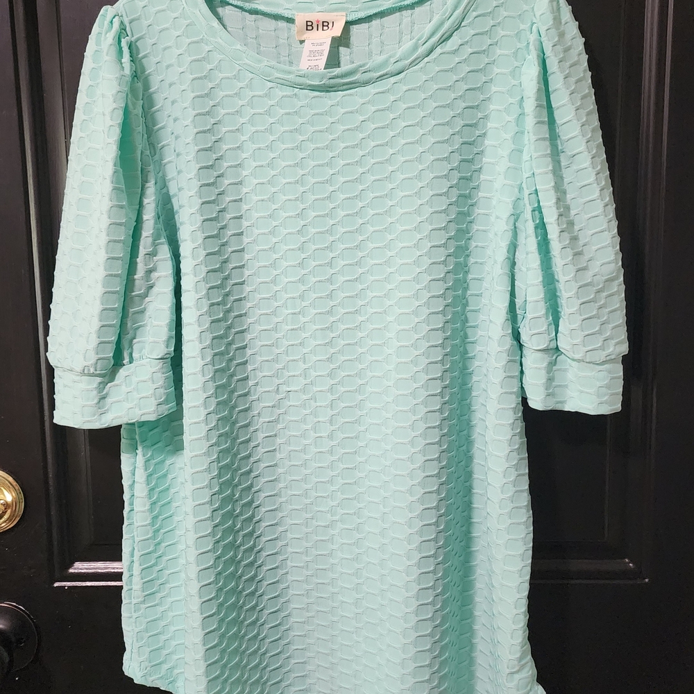 BiBi Light Green Textured Blouse